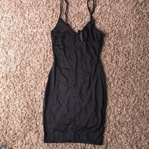 Black slip dress